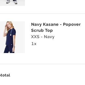 Figs Navy Popover Scrub Top XXS
